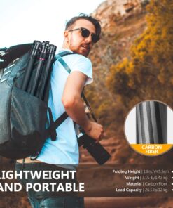 Neewer Carbon Fiber 66 inches/168 centimeters Camera Tripod Monopod with 360 Degree Ball Head,1/4 inch Quick Shoe Plate,Bag for DSLR Camera,Video Camcorder,Load up to 26.5 pounds/12 kilograms 89 81PFP HcOoL