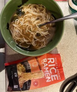 Lotus Foods Bulk Food Organic Millet & Brown Rice Ramen Noodles with Red Miso Soup, Gluten-Free Easy to Cook & Healthy Japanese Noodles with Instant Gourmet Broth, 2.8 Oz (Pack of 10) 2.8 Ounce (Pack of 10) 34 81PHrtz pVL