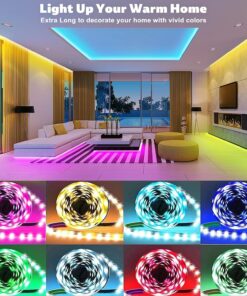 REEMEER Led Lights 100ft(2 Rolls of 50ft) Smart APP Control Music Sync Led Strip Lights RGB Color Changing Led Lights Strips with Remote Led Lights for Bedroom Kitchen and Party 100 ft 22 81PISg9VL
