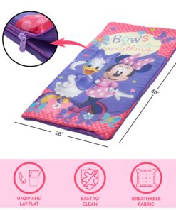 Idea Nuova 2 Piece Drawstring Sling Carry Bag with Sleeping Slumber Bag Minnie Mouse 26"x46" 10 81PIg7VGFRL