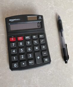 Amazon Basics LCD 8-Digit Desktop Calculator, 1 Pack, Small, Black 22 81PJ zRoVwL