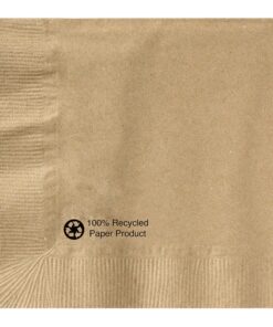 Hoffmaster 126378 Kraft Beverage Napkin, 1 Ply, 1/4 Fold, 10" x 10", Natural (Packs of 1000) Packs of 1000