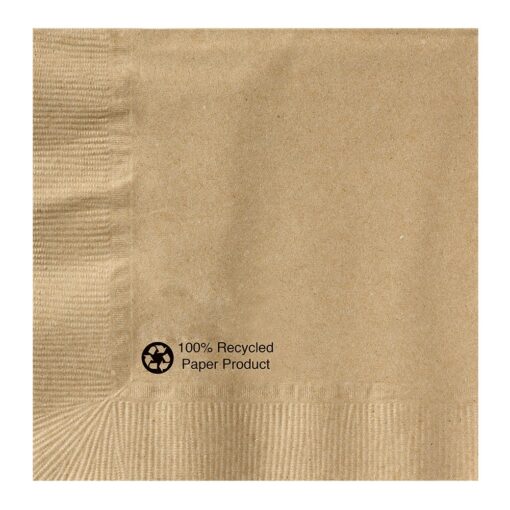 Hoffmaster 126378 Kraft Beverage Napkin, 1 Ply, 1/4 Fold, 10" x 10", Natural (Packs of 1000) Packs of 1000