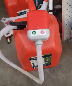 TERA PUMP Gas Can Pump w/Non-Spill Auto-Stop Nozzle - 4x AA Battery Powered Fuel Transfer Pump w/Flexible Intake Hose (2.4 Gal/Min) Never Lift Heavy Gas Cans Again 27 81PKXiEgb9L