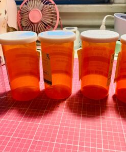 Plastic Vials with Child-Resistant Caps, 40 Dram - 12 Per Bag Amber 3 81PKz3OdBfL