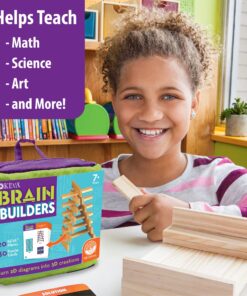 MindWare KEVA Brainbuilders - 3D brain building STEM challenges for boys & girls - Try to build the image - Practice spatial thinking - 20 planks & 30 puzzles 18 81PLF1DK2jL 5