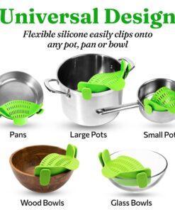 Kitchen Gizmo Snap 'N Strain Strainer, Clip On Silicone Colander, Fits all Pots and Bowls - Lime Green 31 81PMDotxv3L