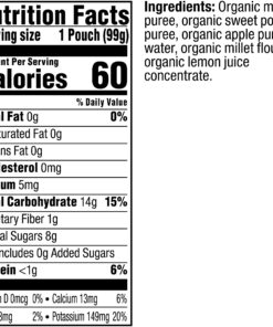 Plum Organics Stage 2 Organic Baby Food - Mango, Sweet Potato, Apple, and Millet - 3.5 oz Pouch (Pack of 12) - Organic Fruit and Vegetable Baby Food Pouch Mango,sweet potato,apple,millet 13 81POVAXIpOL