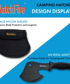 WatchFire 10” Black Camping/Survival Axe-Head Hatchet with Nylon Sheath (210921) 10 81POpgiubEL