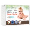 Organic Cotton Waterproof Fitted Crib Pad - Natural Baby Crib Mattress Cover & Protector - Unbleached, Non-Toxic & Hypoallergenic (28" x 52" x 7") 52 81PPBTwCuNL