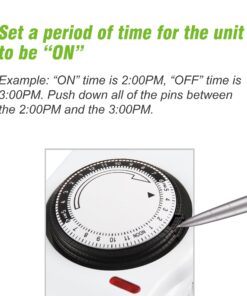 BN-LINK 8 Outlet Surge Protector with Mechanical Timer (4 Outlets Timed, 4 Outlets Always On) - White 26 81PRxf8Fc5L