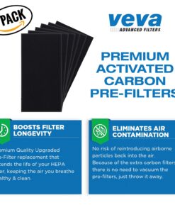 VEVA Premium 2 HEPA Filters and 6 Pack of Pre-Filters compatible with Air Purifier Models AC4100/AC4150BLCA and Replacement FLT4100 Filter E 20 81PTRbF0zfL