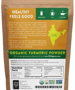 FGO Organic Turmeric Powder w/Curcumin, 100% Raw from India, 8oz (Pack of 1) 8 Ounce (Pack of 1) 32 81PUWd5DdTS