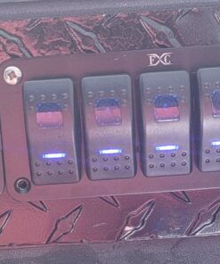 FXC Rocker Switch Aluminum Panel 3 Gang Toggle Switches Dash 5 Pin ON/Off 2 LED Backlit for Boat Car Marine Blue 23 81PUog3CW2L