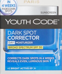 Dark Spot Corrector Face Moisturizer with SPF 30 for Even Skin Tone by L’Oreal Paris, Youth Code Anti-Aging Day Cream, Non-greasy, 1.7 oz. 1.7 Ounce (Pack of 1) 14 81PW8EjyjiL