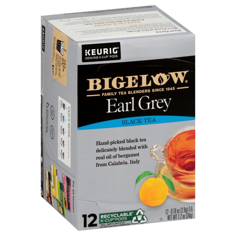 Bigelow Tea Earl Grey Keurig KCup Pods Black Tea, Caffeinated, 12