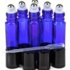 Vivaplex, 6, Cobalt Blue, 10 ml Glass Roll-on Bottles with Stainless Steel Roller Balls - .5 ml Dropper Included 34 81PYCS8WhUL