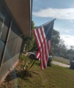 HEAVY-DUTY American Flag 3x5' -100% Made in the USA- Durable, Long Lasting, Polyester Fabric - Embroidered Stars, Sewn Stripes, 4 Rows of Lock Stitching on the Fly End, High Wind Usage-All Star Flags 25 81PYu3XiwwL