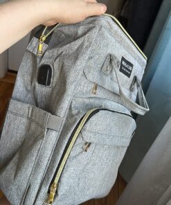 Mokaloo Diaper Bag Backpack, Large Baby Bag, Multi-functional Travel Back Pack, Anti-Water Maternity Nappy Bag Changing Bags (Light Grey) Light Grey 37 81PZL64PLsL