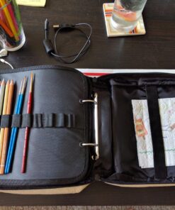 Derwent Pencil Case, Canvas Carry-All Bag Pencil Holder with Removable Shoulder Strap, Holds up to 132 Pencils and Supplies (2300671) , Brown Carry All 132 Capacity 56 81Pa5beOOL