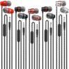 Earbuds Wired with Microphone 5 Pack, in-Ear Headphones with Heavy Bass Stereo, Noise Isolating Wired Earbuds, Ear Buds Compatible with Phone, MP3, Samsung, and Most 3.5mm Jack 2 Black+Red+Rose Gold+Sliver