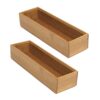 Lipper International 8181S Bamboo Wood Stacking Drawer Organizer Box, 3" x 9", Set of 2 3" x 9" (Set of 2) 6 81PeEfRNQoS