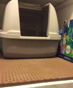 iPrimio Large Cat Litter Trapper Mat w/ Urine/Waterproof Layer - Larger Holes w/ Urine Puppy Pad Option - Cat Litter Mat, Light and Soft (Brown Color) 30x23 - Brown 31 81PeMNa10qL