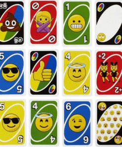 UNO Emoji Card Game for Family Night, Travel Game with Emoji Graphics & Special Rule for 2-10 Players 7 81Peef4LFgL