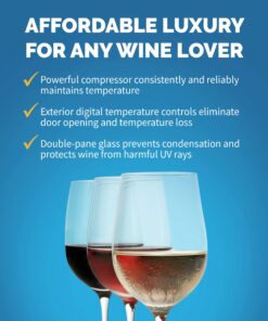 Alternative view of NewAir Compressor Wine Cooler Refrigerator in Stainless Steel | 27 Bottle Capacity | Freestanding or Built-In | UV Protected Glass Door with Lock and Handle AWC-270E