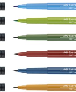 Faber-Castell Faber-Castel Faber-Castell FC167105 Pitt Artist Color Brush Wallet Set (6 Pack), Landscape, Assorted Pitt Artist Brush Pen Wallets - Landscape Set 14 81PhBpP8XrL