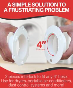 Dryer Dock The Original Dryer Vent Quick Release - Two-Piece Dryer Hose Quick-Connect, Twist & Lock Tight, Fits 4 Inch Tubes,White 26 81PhoCuf7LL