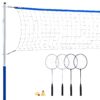 Franklin Sports Portable Badminton Set - Adult and Kids Badminton Net - Perfect Backyard/Lawn Game - Includes 4 Racquets - Recreational 31 81PlAjgfcPL