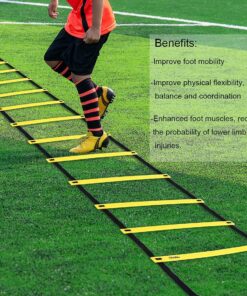 Ohuhu Agility Ladder Speed Training Set 12 Rung 20ft Exercise Ladders with Ground Stakes for Soccer Football Boxing Footwork Sports Fitness Training Ladder with Carry Bag Yellow 25 81Pm2ZLq09L