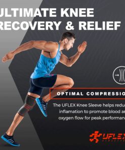 UFlex Athletics Knee Compression Sleeve Support for Women and Men - Knee Brace for Pain Relief, Fitness, Weightlifting, Hiking, Sports Medium Red 27 81PpvSWgOBS