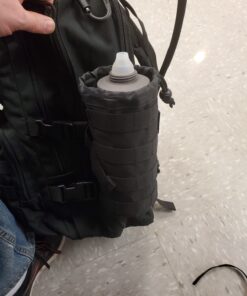 Gonex Tactical MOLLE Water Bottle Pouch, Drawstring Open Top & Mesh Bottom Travel Water Bottle Bag Hydration Carrier Black 52 81Pq kgZn1L 1