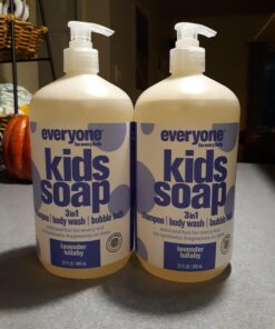 Everyone 3-in-1 Kids Soap, Body Wash, Bubble Bath, Shampoo, 32 Ounce (Pack of 2), Lavender Lullaby, Coconut Cleanser with Plant Extracts and Pure Essential Oils 32 81Pr5pKV34L