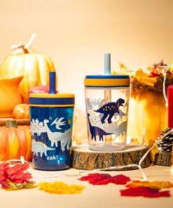 Zak Designs Kelso Toddler Cups For Travel or At Home, 15oz 2-Pack Durable Plastic Sippy Cups With Leak-Proof Design is Perfect For Kids (DinoRoar, Zaksaurus) DinoRoar & Zaksaurus 15 81Ps8oXLlL