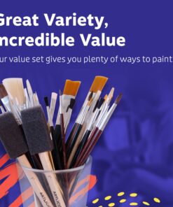 Artlicious Paint Brushes - Acrylic Paint Set and Detail Paint Brushes for Kids - Use with Craft, Watercolor, Oil, Gouache Paints, Face Art, Washable Paints, Miniature Detailing and Rock Painting 30 Pack 15 81PsNQo6z7L