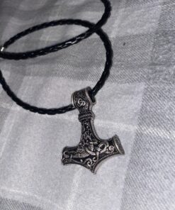 GuoShuang Odin Thor's Mjolnir Pendant Viking Necklaces Pendants Jewelry Scandinavian Clear Details Silver Chain Mjolnir necklace -A12 13 81PsZ0nJLUL