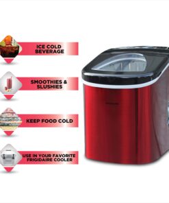 Frigidaire EFIC117-SSRED-COM Stainless Steel Ice Maker, 26lb per day, RED STAINLESS 20 81Psq2Kkt9L
