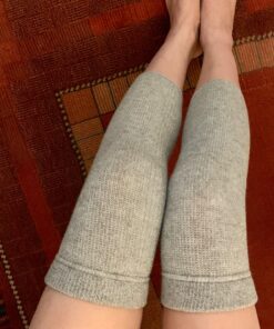 SENIOR ICARE Knee Warmers, Elastic Cotton Knee Sleeves - For Women, Men, Circulation Improvement and Joint Pain Relief for Arthritis Knees, Knitted Binchotan Charcoal Yarn, One Pair, Made in Japan 29 81Ptr6S41mL