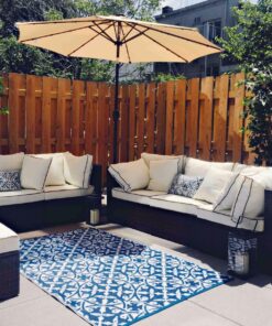 Greendale Home Fashions Rectangle Outdoor Accent Pillows, Indigo, Set of 2 23 81Pucb66A L