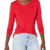 Amazon Essentials Women's Classic-Fit Long-Sleeve Crewneck T-Shirt (Available in Plus Size) Large Cherry Red 10 81PwuIlWBL