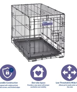 MidWest Homes for Pets Newly Enhanced Single Door iCrate Dog Crate, Includes Leak-Proof Pan, Floor Protecting Feet, Divider Panel & New Patented Features 22.5"L x 13.5"W x 16.0"H 23 81PwwBBaMfL
