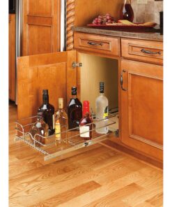 Rev A Shelf 5WB1-0918-CR 9 x 18 Inch Kitchen Cabinet Pull Out Metal Wire Frame Basket Storage Organizer, Chrome 9 in 23 81PxJn4cGKL