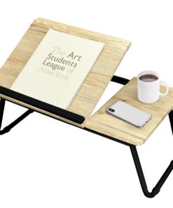 Black Folding Laptop Lap Desk - Wooden Work Table and Stand for Couch, Bed and Sofa Computer Use - Folding Legs, Adjustable Tilt - Use as Reading and Breakfast Tray - by Designstyles Black 21 81Py3CdmOKL