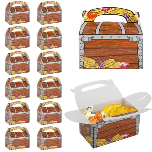 Adorox 12 Treasure Chest Treat Boxes Pirate Birthday Party Favor Goodies