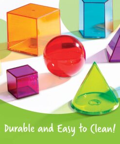 Learning Resources View-Thru Geometric Solids - Geometric Shapes, Back to School Supplies Must Haves, Math Teacher Supplies Helper 16 81PylkY2AL