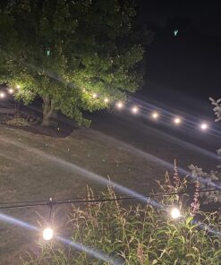 Brightech Ambience Pro - Waterproof LED Outdoor String Lights - Hanging, Dimmable Vintage Edison Bulbs - 48 Ft Commercial Grade Patio Lights, Christmas Cafe Ambience in Your Backyard, 2W 15 Bulbs (2700k) Soft White 48 Feet 51 81PzXSEBPiL