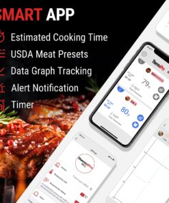 ThermoPro Wireless Meat Thermometer of 650FT for Smoker Oven, Bluetooth Grill Thermometer with Dual Probes, Smart Rechargeable BBQ thermometer for Cooking Turkey Fish Beef 2 Probes 27 81Q 4fRgL8L